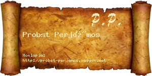 Probst Perjámos névjegykártya